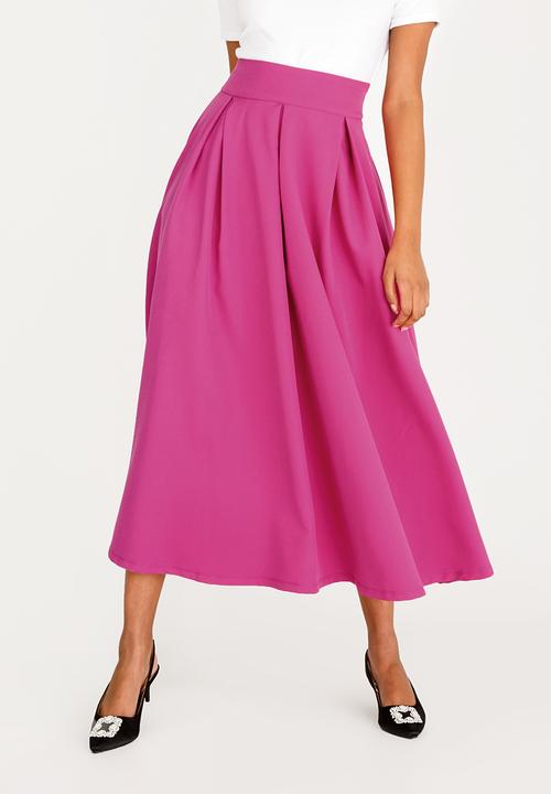 STYLE REPUBLIC - Fit And Flare Volume Skirt Cerise Pink