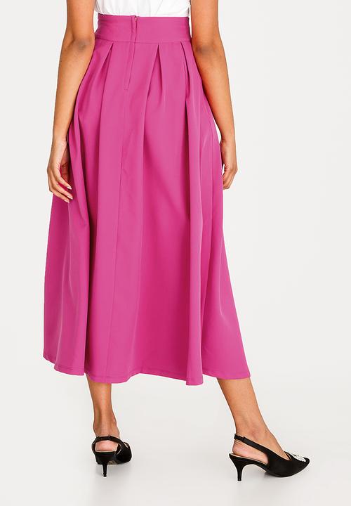 STYLE REPUBLIC - Fit And Flare Volume Skirt Cerise Pink