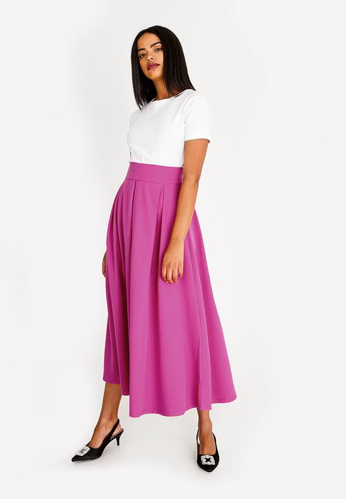 STYLE REPUBLIC - Fit And Flare Volume Skirt Cerise Pink