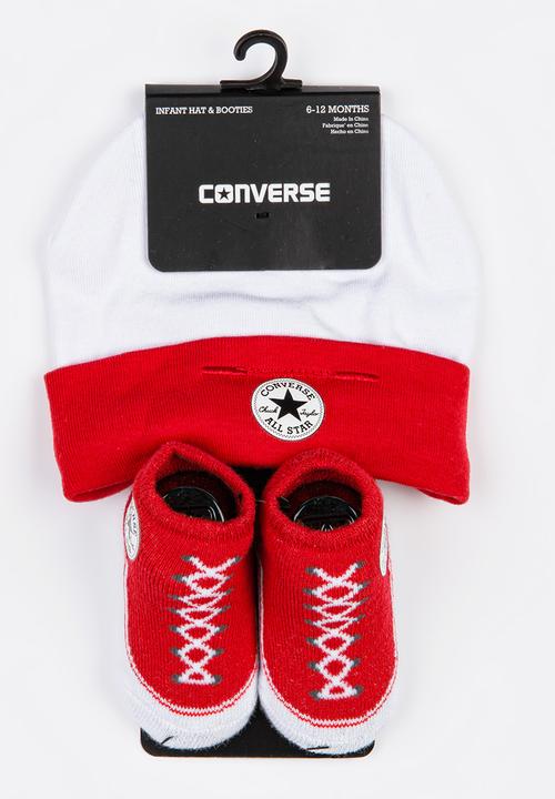 Converse - C.T.P. 2 Pack Hat & Bootie Set Red