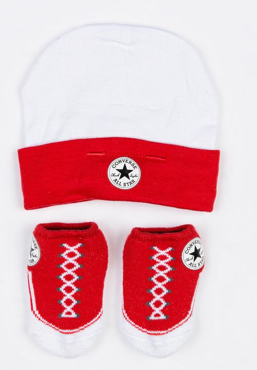 Converse - C.T.P. 2 Pack Hat & Bootie Set Red