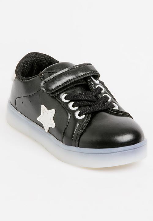 Pop Candy - Velcro strap light up sneaker - black