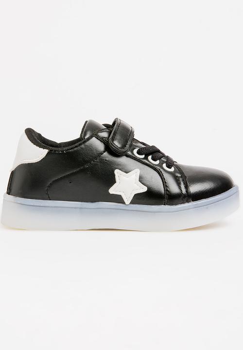 Pop Candy - Velcro strap light up sneaker - black