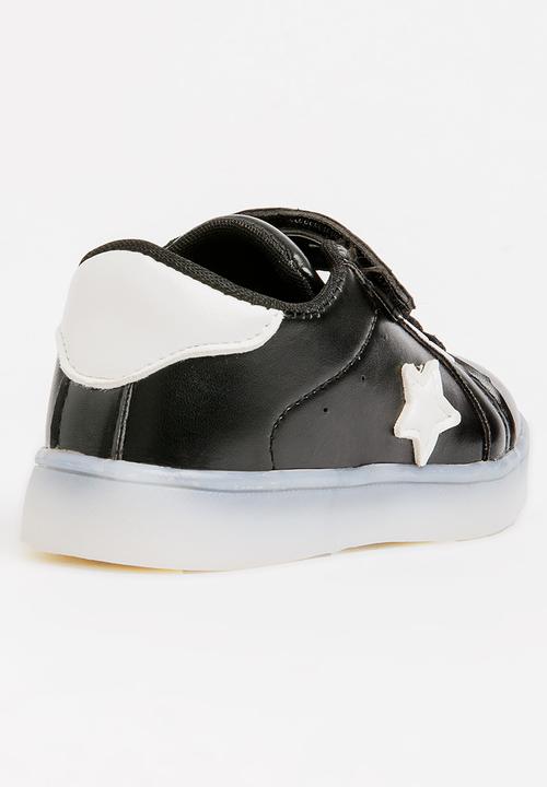 Pop Candy - Velcro strap light up sneaker - black