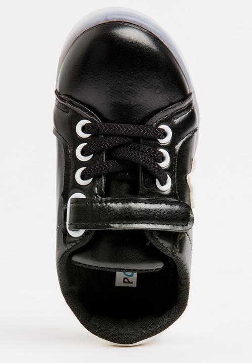 Pop Candy - Velcro strap light up sneaker - black