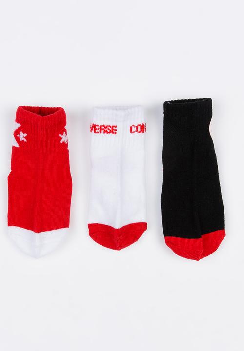 Converse - 3 pack gripper socks Red