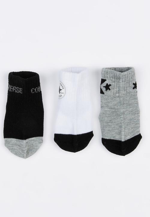 Converse - 3 pack gripper socks Black
