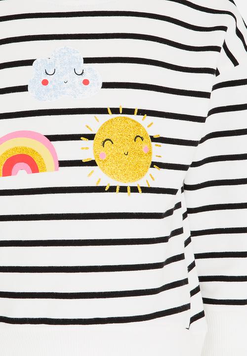Pop Candy - Sweat Top Black and White