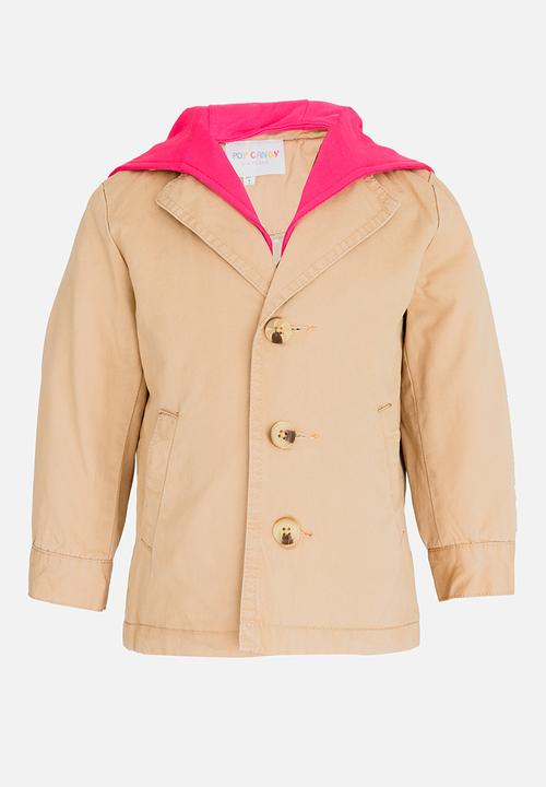 Pop Candy - Button Up Coat Beige