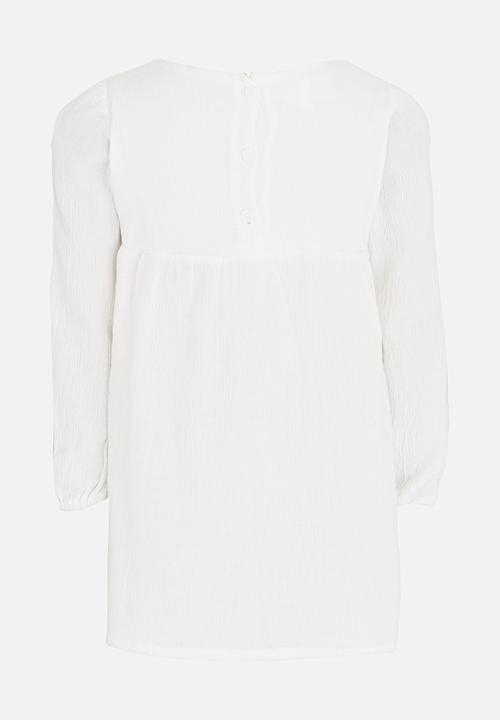 Pop Candy - Dress with Embroidery Detail White