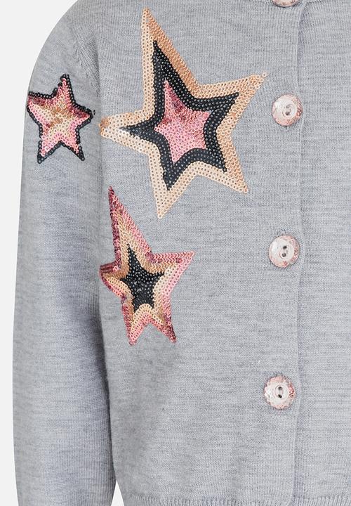 Pop Candy - Dress with Embroidery Detail Grey