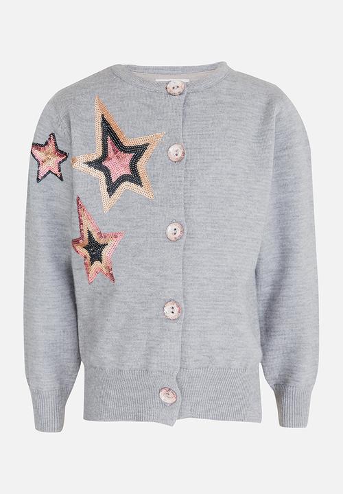 Pop Candy - Dress with Embroidery Detail Grey