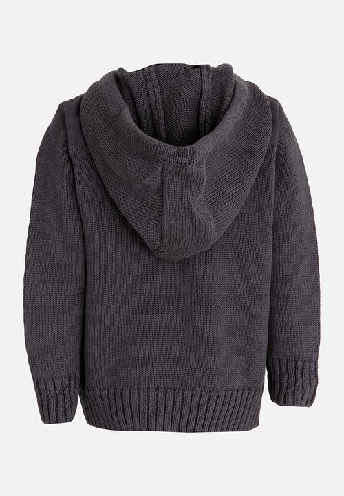 Pop Candy - Hooded Knit Jacket Charcoal