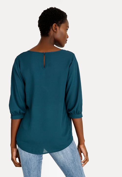 ONLY - Venice 3/4 Sleeve Top - Petrol blue
