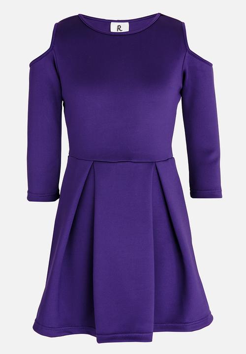 Rebel Republic - Cold Shoulder Dress Mid Purple