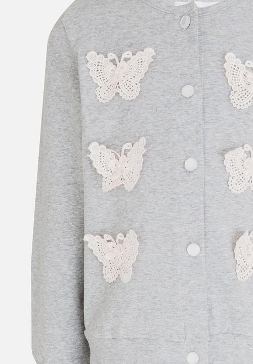 Pop Candy - Butterfly Cardigan Grey