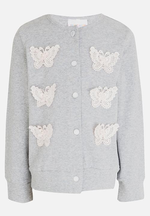 Pop Candy - Butterfly Cardigan Grey
