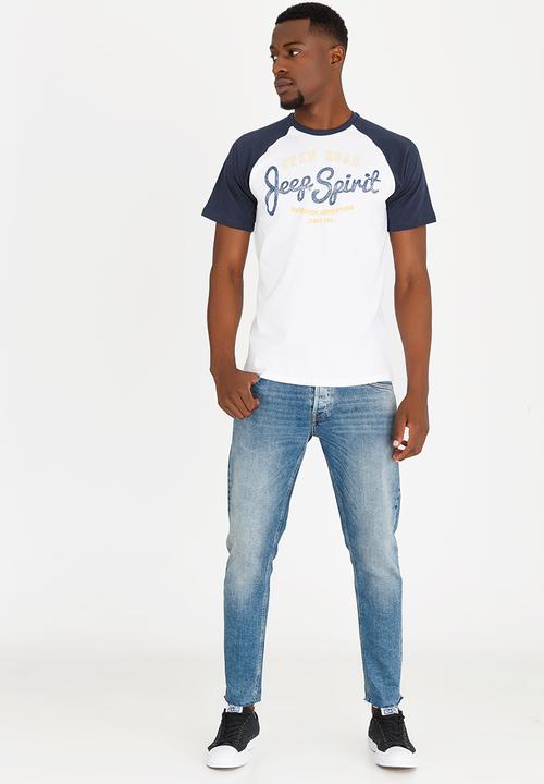 JEEP - Classic Raglan Printed Teen Navy & White