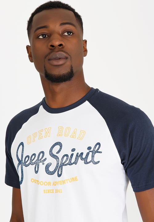 JEEP - Classic Raglan Printed Teen Navy & White