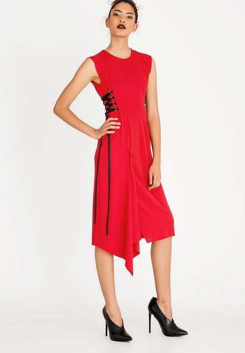 STYLE REPUBLIC - Side Lace Up Dress Red