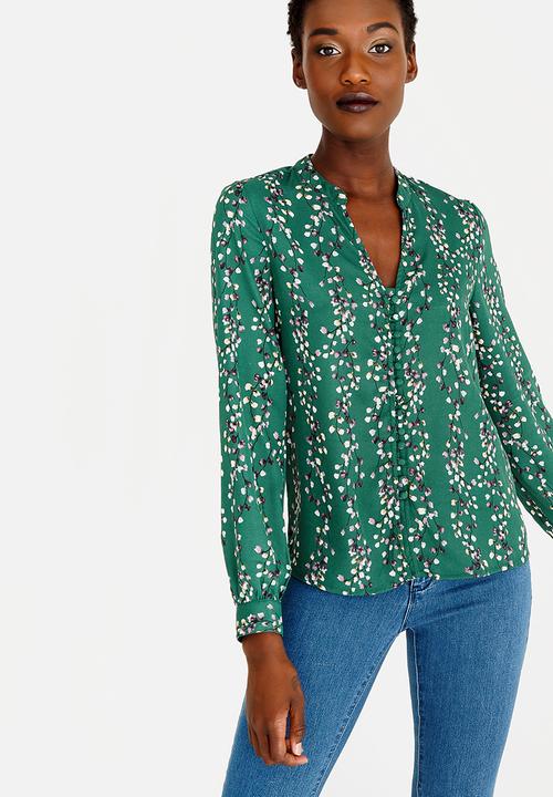 ONLY - Ditte Long Sleeve Blouse - Forest Green