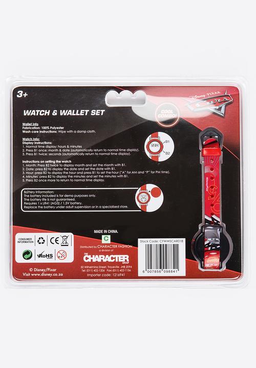 Character Fashion - Cars Wallet & Watch Set Multi-colour