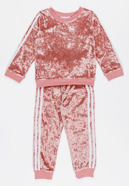 Pop Candy - Printed Sweat Top Set Mid Pink