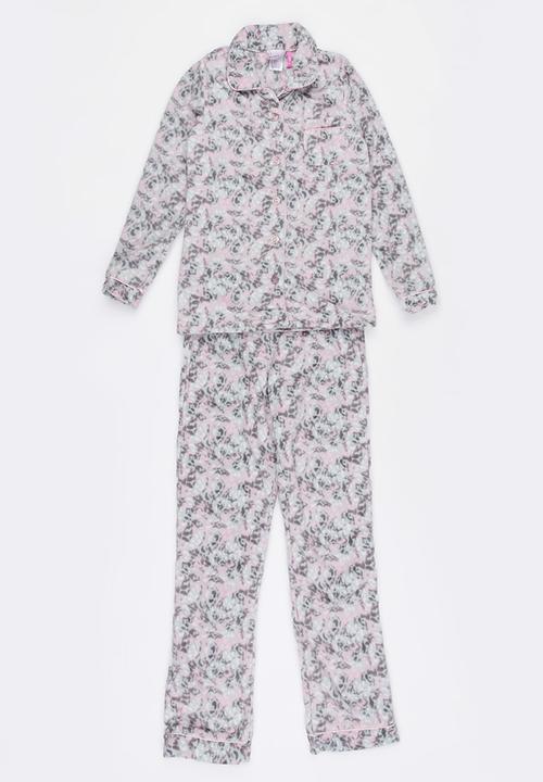 Twin Clothing - Long Sleeve Combo Pyjama Set Multi-colour