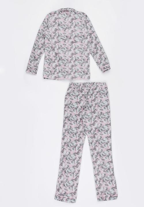 Twin Clothing - Long Sleeve Combo Pyjama Set Multi-colour