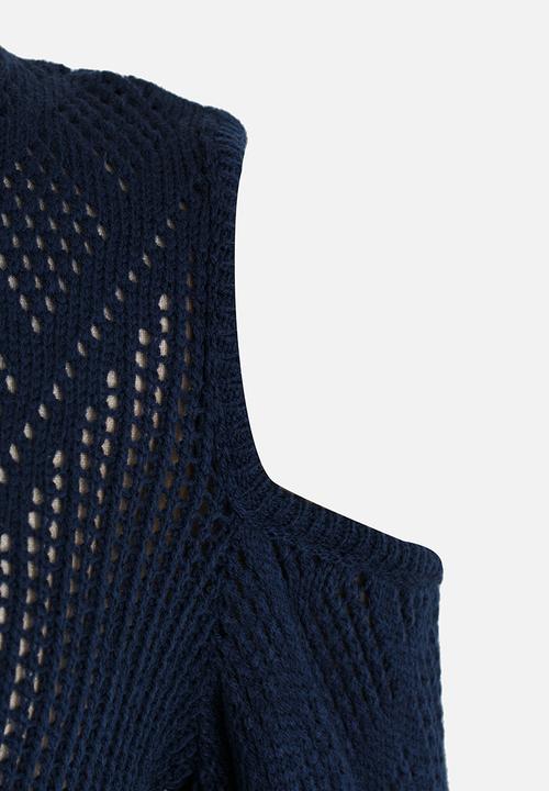 Rebel Republic - Cold Shoulder Knit Navy