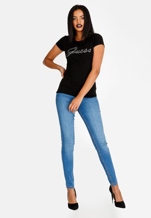 GUESS - Guess Glitter Tee Black