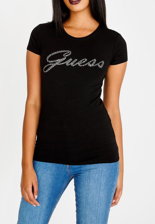 GUESS - Guess Glitter Tee Black