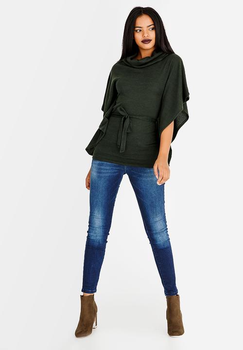 edit - Cowl Neck Lounge Top Dark Green