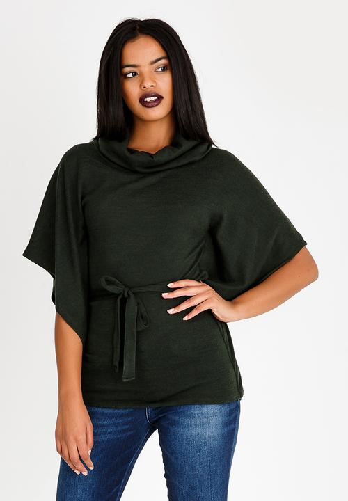 edit - Cowl Neck Lounge Top Dark Green