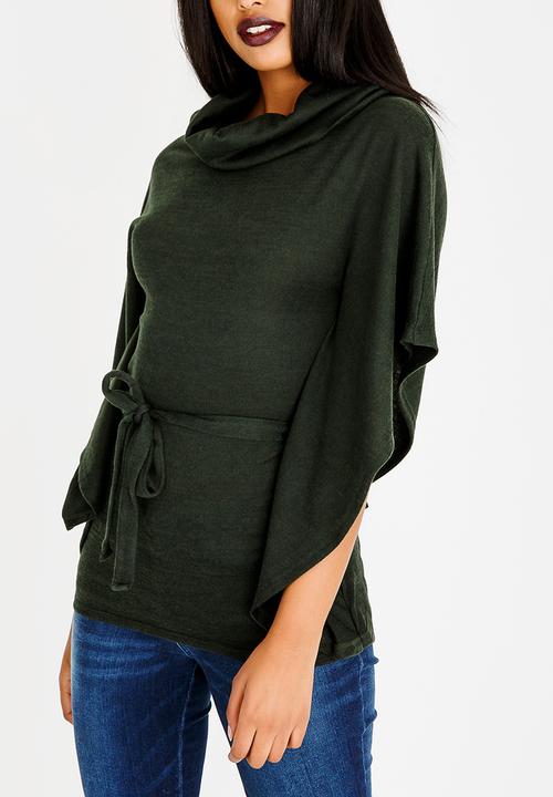 edit - Cowl Neck Lounge Top Dark Green
