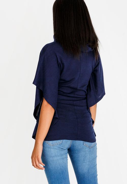 edit - Cowl Neck Lounge Top Navy