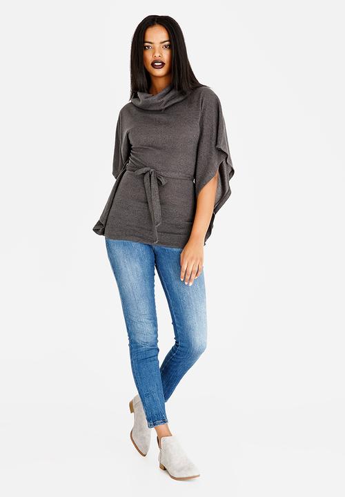 edit - Cowl Neck Lounge Top Grey