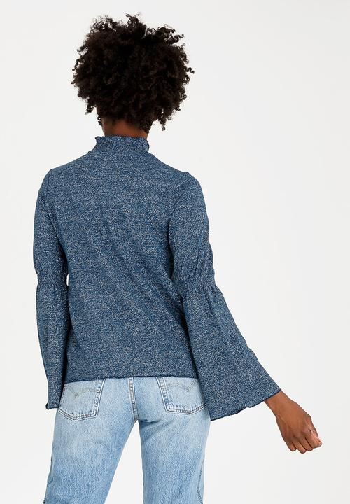 ONLY - Naya Shimmer Top Dark Blue