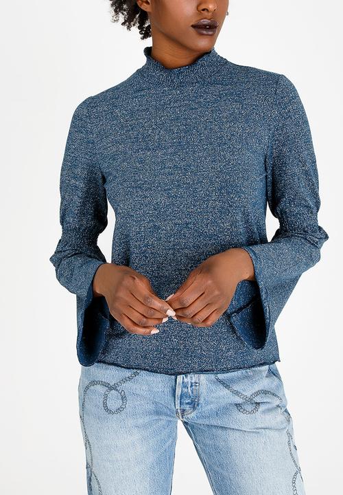 ONLY - Naya Shimmer Top Dark Blue
