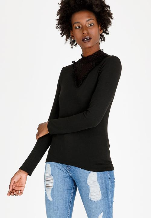 ONLY - Dotti Mix Top Black