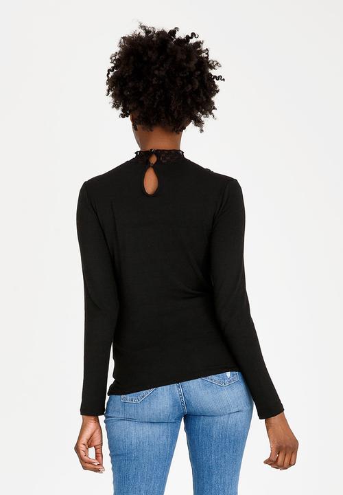 ONLY - Dotti Mix Top Black