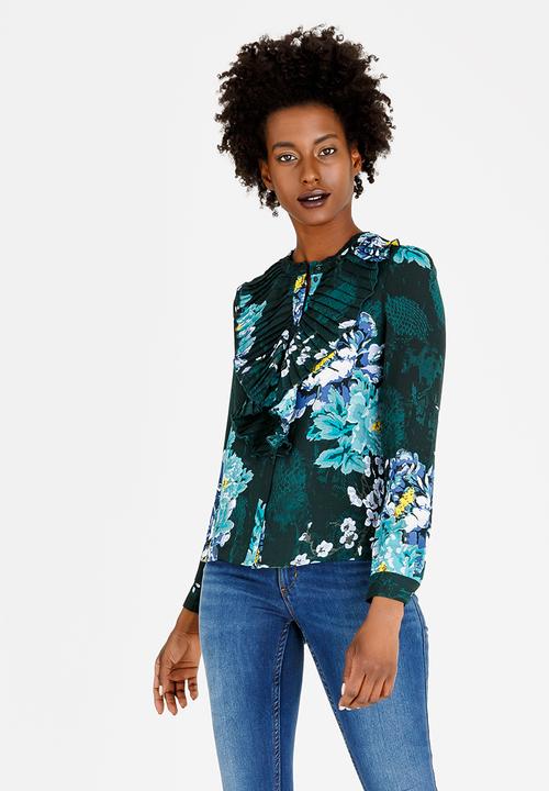 ONLY - Milan Pleat Detail Blouse - Green