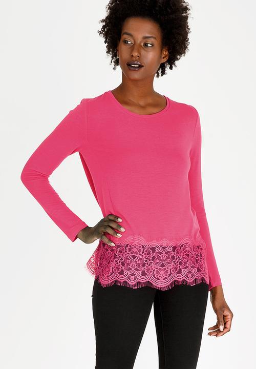 ONLY - Lilo Long Sleeve Mix Top Mid Pink