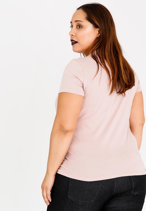 JEEP - Printed Scoop Neck Tee Pale Pink