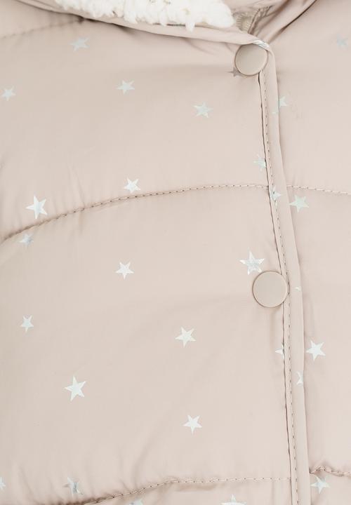 Pop Candy - Hooded Puffer Jacket Grey
