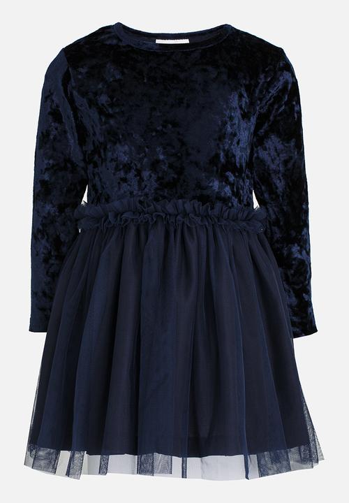 See-Saw - Velvet Combo Dress Navy