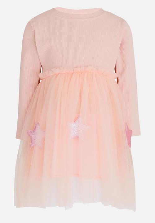 Pop Candy - Lace Detail Dress Peach