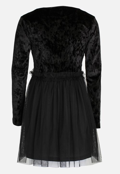 Rebel Republic - Velvet Combo Dress Black