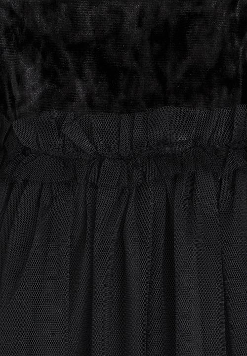 Rebel Republic - Velvet Combo Dress Black