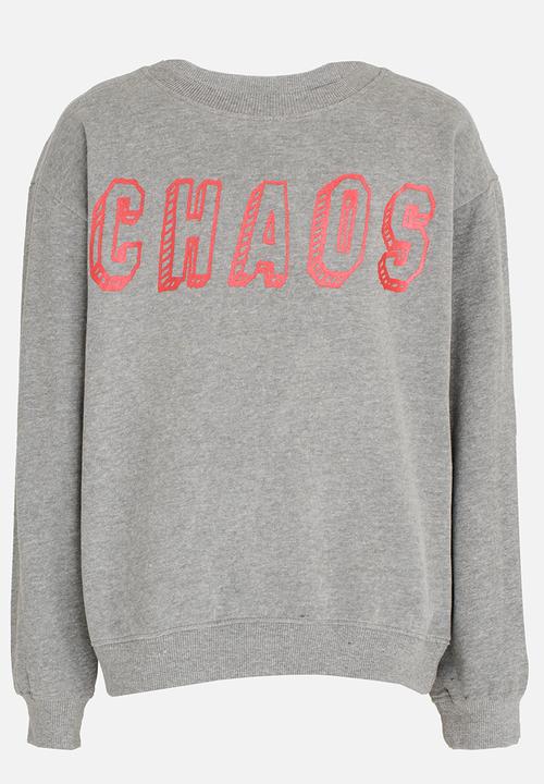 MINOTI - Foil Print Sweater Grey Melange